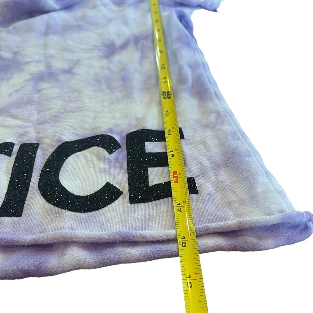 Justice Girls 12/14 Purple White‎ Tie Dye Glitter Sweatshirt Hoodie Pullover